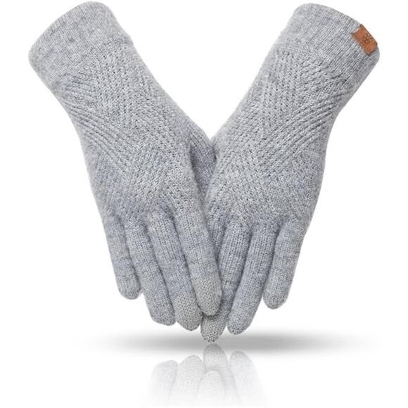 Women's Winter Touch Screen Gloves - Elastic Thermal Knit Lining - Picture 2 of 8